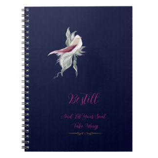 Carnet à spirale botanique élégant pour oiseaux
