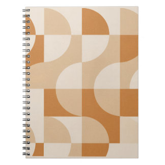Carnet à spirale géométrique beige moderne