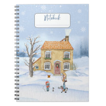 Carnet à thème d'hiver spirale