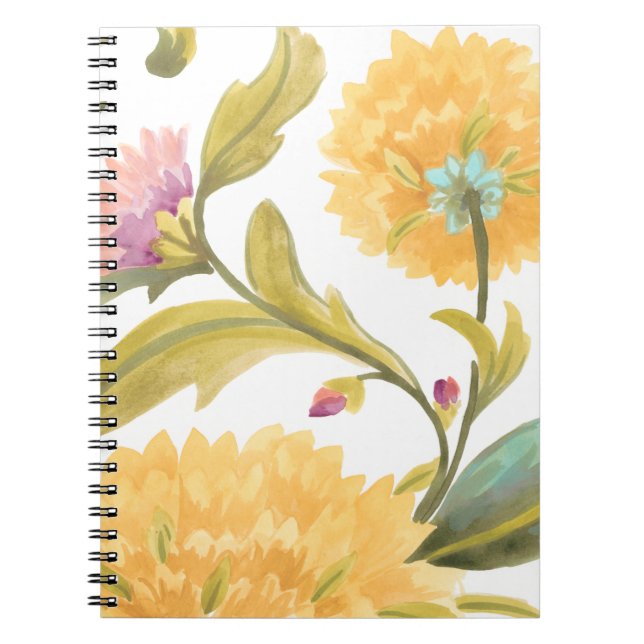Carnet Abbaye Carreaux floraux - Fleurs Jaunes (Devant)