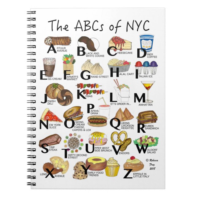 Carnet ABC de NYC Iconic New York City Foods Alphabet (Devant)