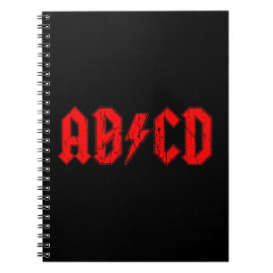 Carnet ABCD rock musique drôle symbole faux acdc blague é