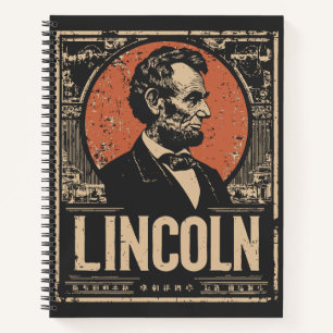 Carnet Abraham Lincoln Président Vintage Portrait Design