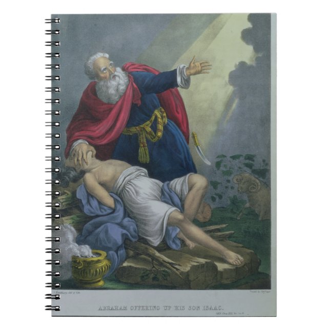 Carnet Abraham offrant vers le haut de son fils Isaac, (Devant)