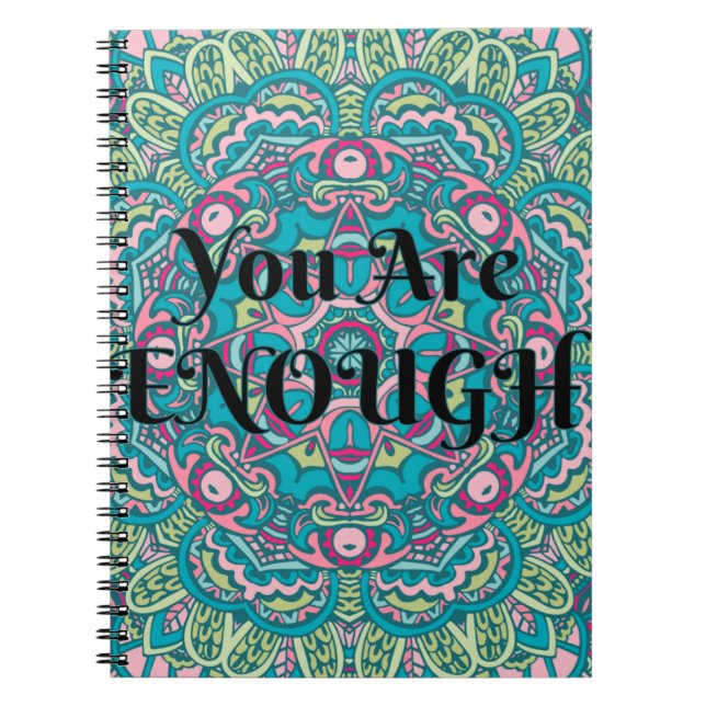 Carnet Abstract Boho Mandala You Are Enough Affirmation (Devant)