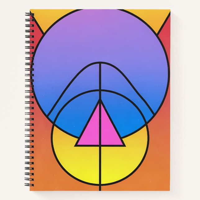 Carnet Abstract Geometric Circles Line Colorful  (Devant)