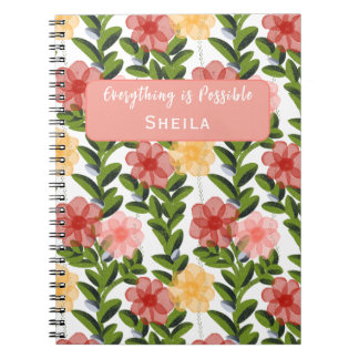 Carnet Abstract Watercolour Florals Notebook
