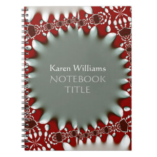 Carnet Abstrait Batik d'argent rouge