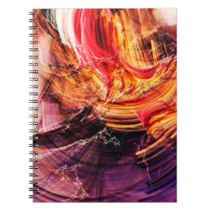 Carnet Abstrait beau violet, rouge et jaune brillant c