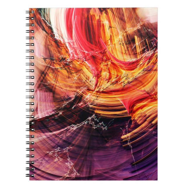 Carnet Abstrait beau violet, rouge et jaune brillant c (Devant)