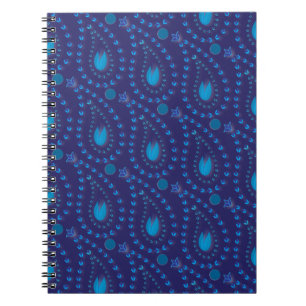 Carnet Abstrait bleu foncé Paisley Tulip motif floral