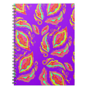 Carnet abstrait,couleur,motif, indien,mandala,pourpre