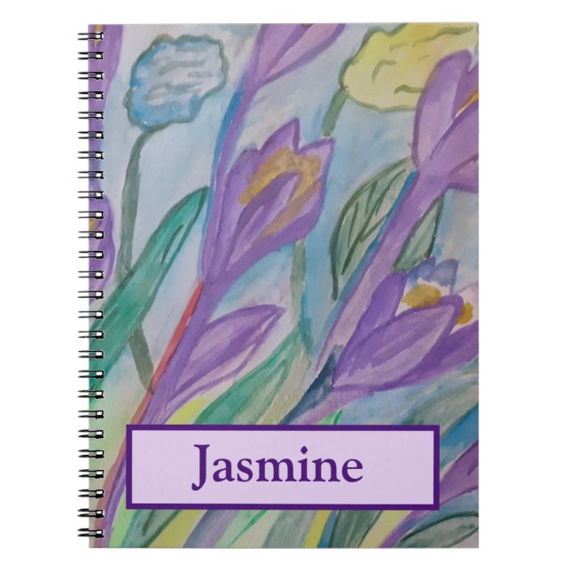 Carnet Abstrait de la spirale de Crocus de printem (Devant)