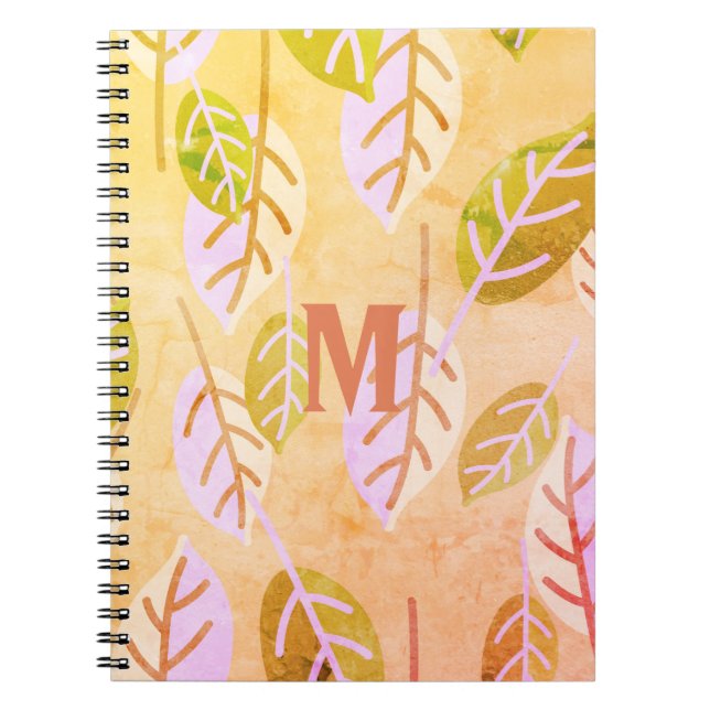 Carnet Abstrait de rose et de taille monogramme (Devant)