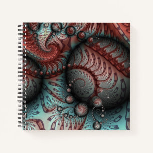 Carnet Abstrait Fantastique Vivid Art Fractal Brun Bleu
