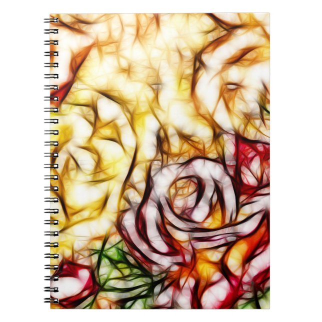 Carnet Abstrait Jaune Rose Lumière Artistique Floral Glow (Devant)
