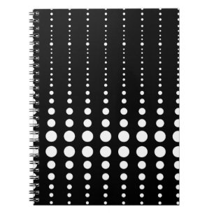 Carnet Abstrait moderne design noir lignes blanches point