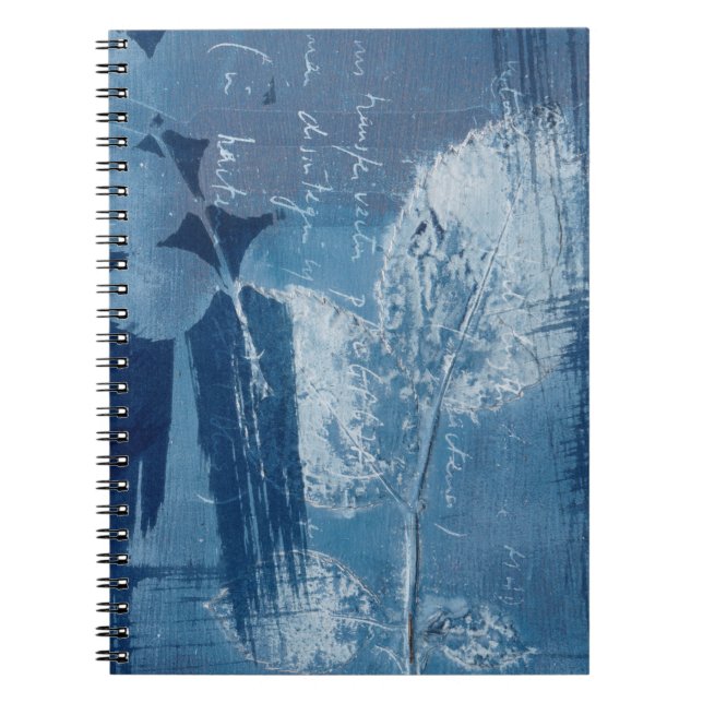 Carnet Abstrait moderne grunge art bleu (Devant)