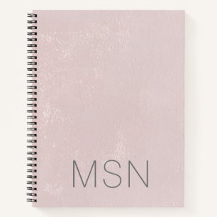 Carnet Abstrait Monogramme rose pâle