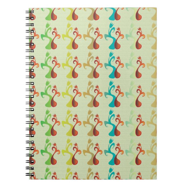 Carnet Abstrait Multicolor Tulip motif floral (Devant)