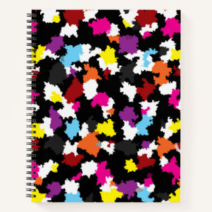 Carnet Abstrait noir coloré irrégulier