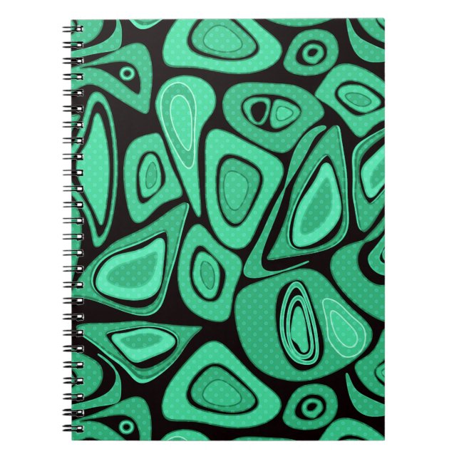Carnet Abstrait, noir, vert, rétro (Devant)