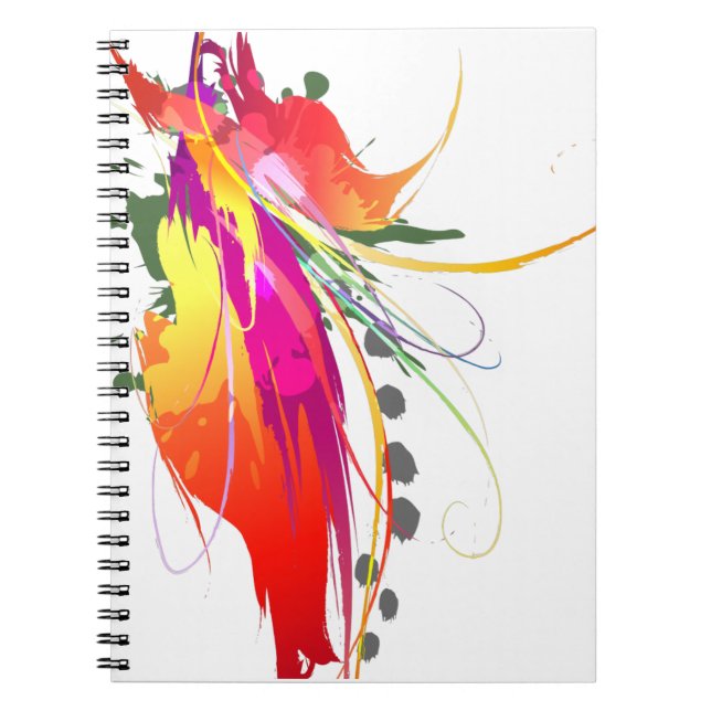 Carnet Abstrait Oiseau de Paradise Paint Splatters (Devant)