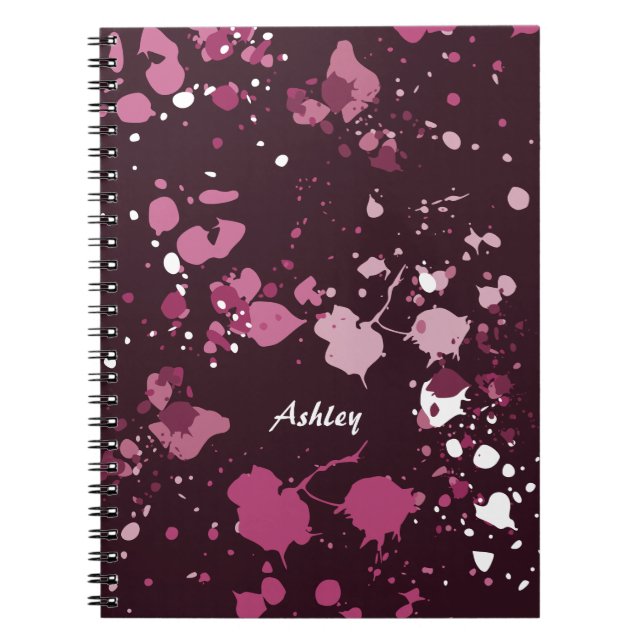 Carnet Abstrait Pink Paint Splter Drops (Devant)