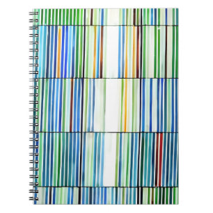 Carnet Abstrait rayé bleu coloré