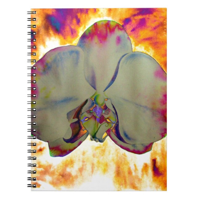 Carnet Abstraite peinture d'orchidée tropicale fleurie (Devant)