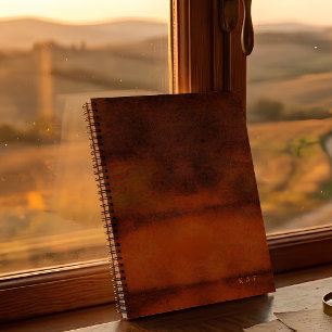 Carnet Academia Sombre Monogrammé Ambre Doré
