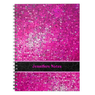 Carnet Accents noirs Parties scintillant rose chaud