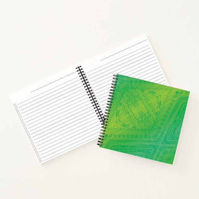 Carnet Acceptation | Motif de Shibori jaune bleu (Intérieur)