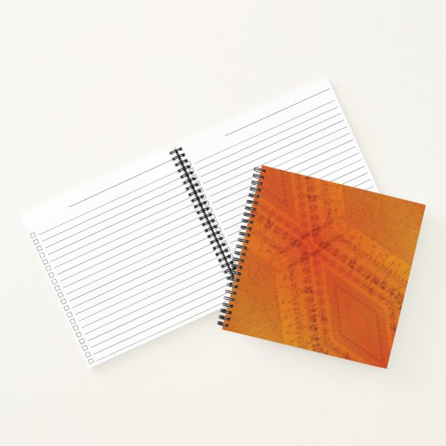 Carnet Acceptation | Motif de Shibori rouge orange jaune (Intérieur)