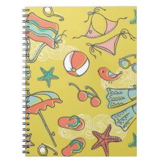 Carnet accessoires de plage. motif transparent