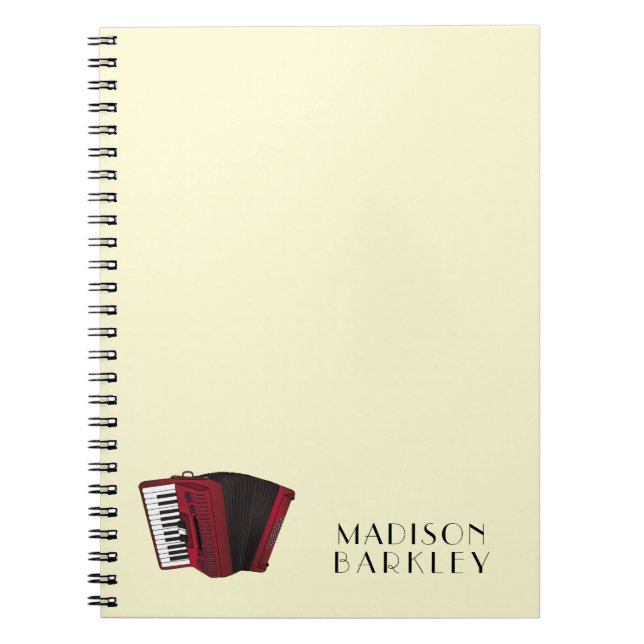 Carnet Accordéon Musicien de Instruments Professeur de Mu (Devant)