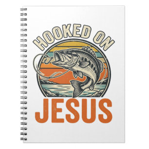 Carnet Accro à Jésus Bass Fishing Vintage Foi