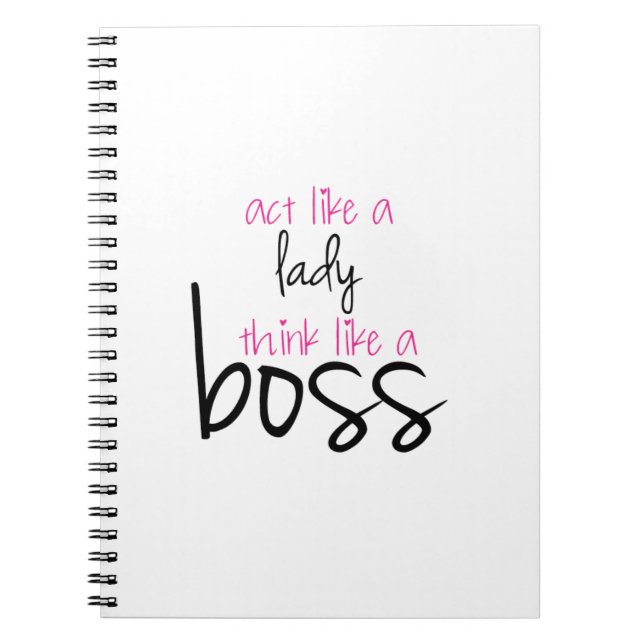 Carnet Acte comme Madame Think Like un patron (Devant)
