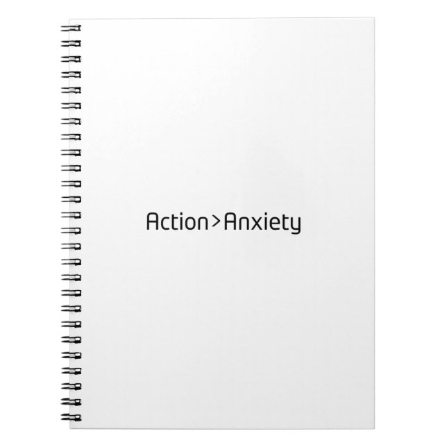 Carnet Action Over Anxiety Minimalist Spiral Notebook (Devant)