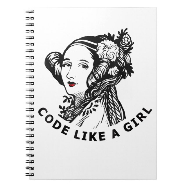 Carnet Ada Lovelace T-Shirt Code Comme Une Fille (Devant)