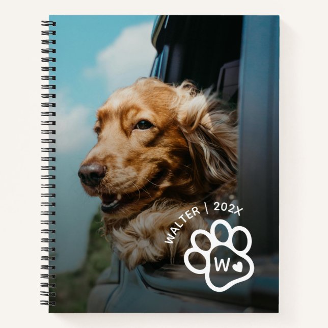 Carnet Add Your Own Photo Dog Pets Monogram (Devant)