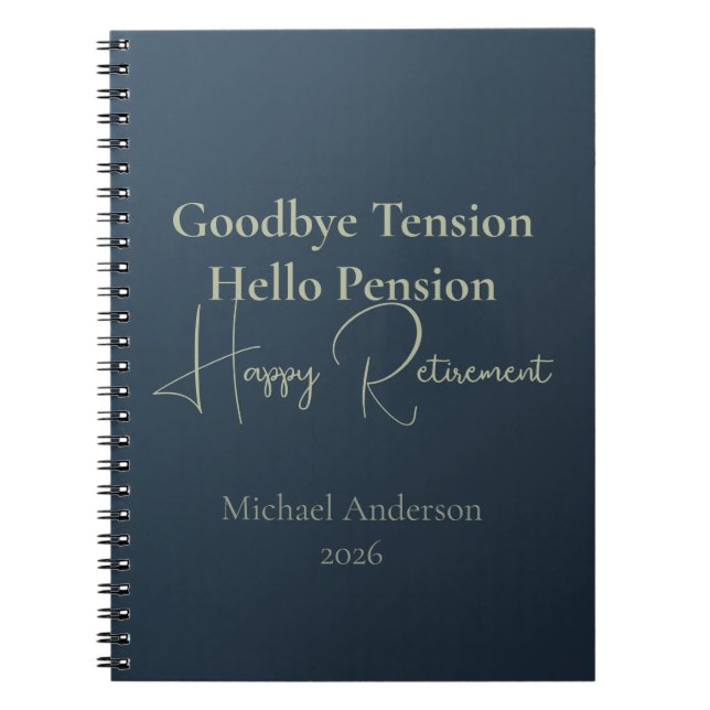 Carnet Adieu Tension Bonjour Pension Cadeau de Retraite (Devant)