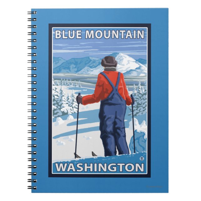Carnet Admirant skieur - Blue Mountain, Washington (Devant)