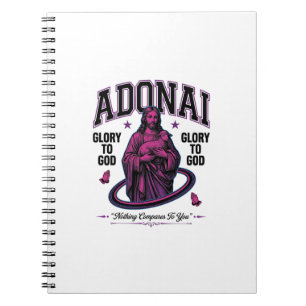 Carnet Adonai Gloire à Dieu Design Vectoriel Chrétien Vin