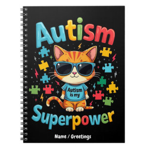 Carnet Adopter l'amour pour les chats L'autisme est mon s