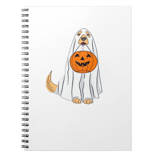 Carnet Adorable Éffrayant Golden Retriever Ghost Classic  (Devant)