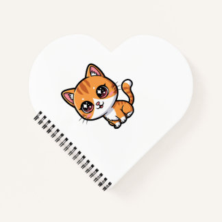 Carnet Adorable Orange Tabby Cartoon Cat