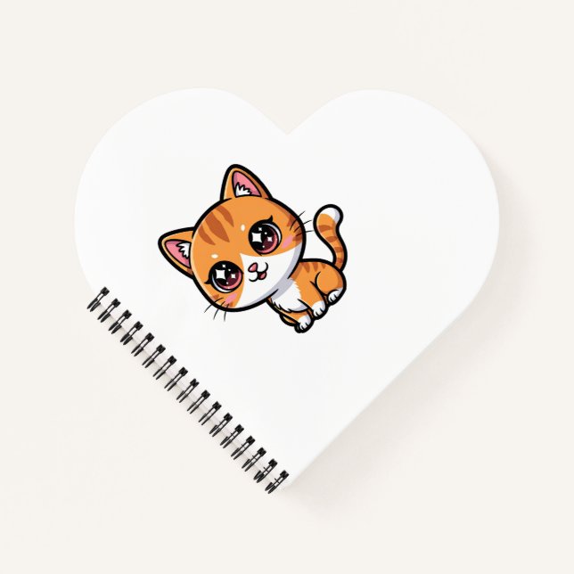 Carnet Adorable Orange Tabby Cartoon Cat (Devant)