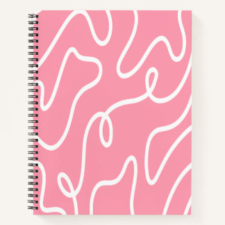 Carnet Aesthetic Liquid Swirl Pastel Pink Wavy Pattern