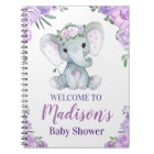 Affiche de bienvenue Eléphant Violet, Rose fille D